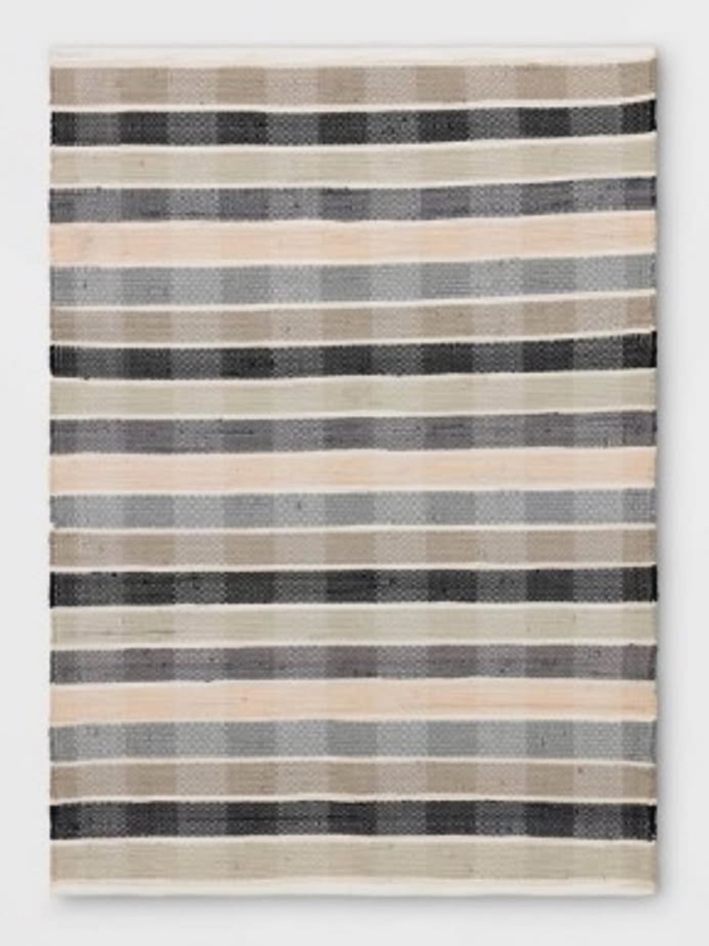 Check Striped Chindi Handwoven Area Rug 4'x5'6"